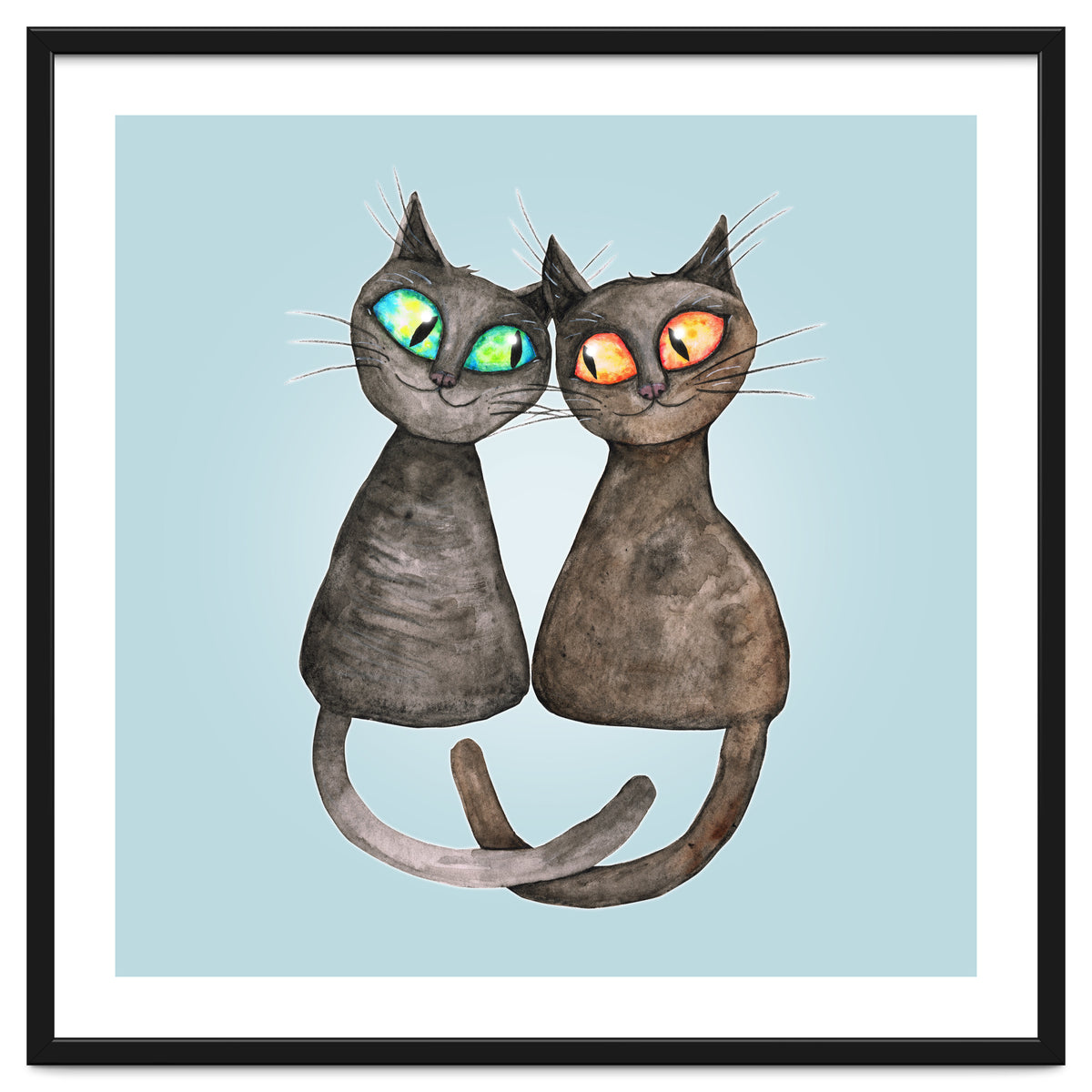 Two cute loving cats