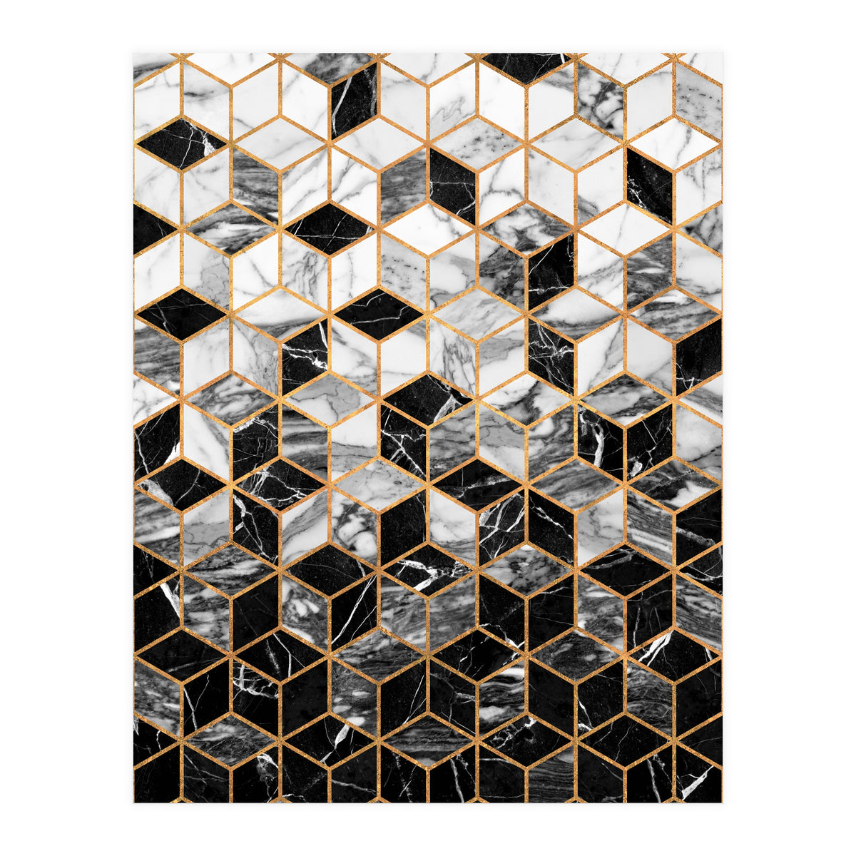 Marble Cubes - Black and White (Print Only)