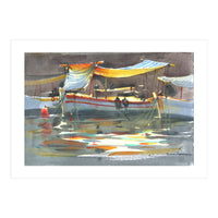 Yacht painting art watercolor (Print Only)