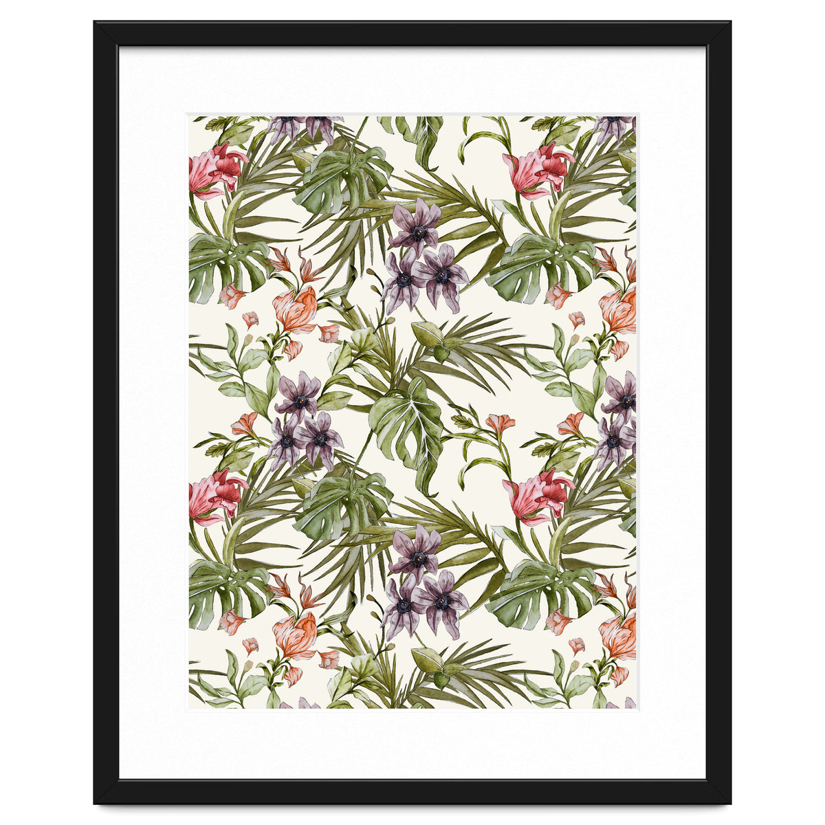 Watercolor tropical foliage