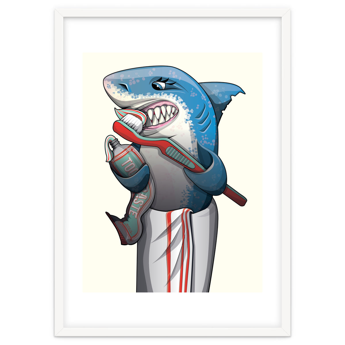 Great White Shark Brushing Teeth