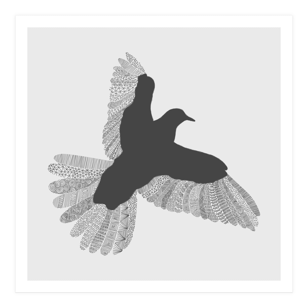 Bird Grey Poster (Print Only)