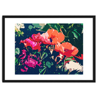 Where Darkness Blooms, Dark Floral Botanical Painting, Eclectic Blush Plants Garden Nature Flowers