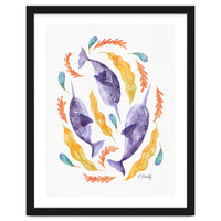 Swirling Narwhals | Purple