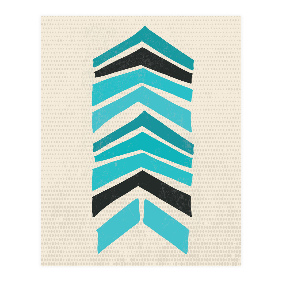 Retro Chevron Print Blue Variation (Print Only)