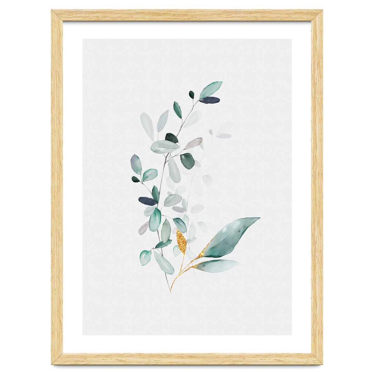 Modern Botanical Gold & Sage Study 01