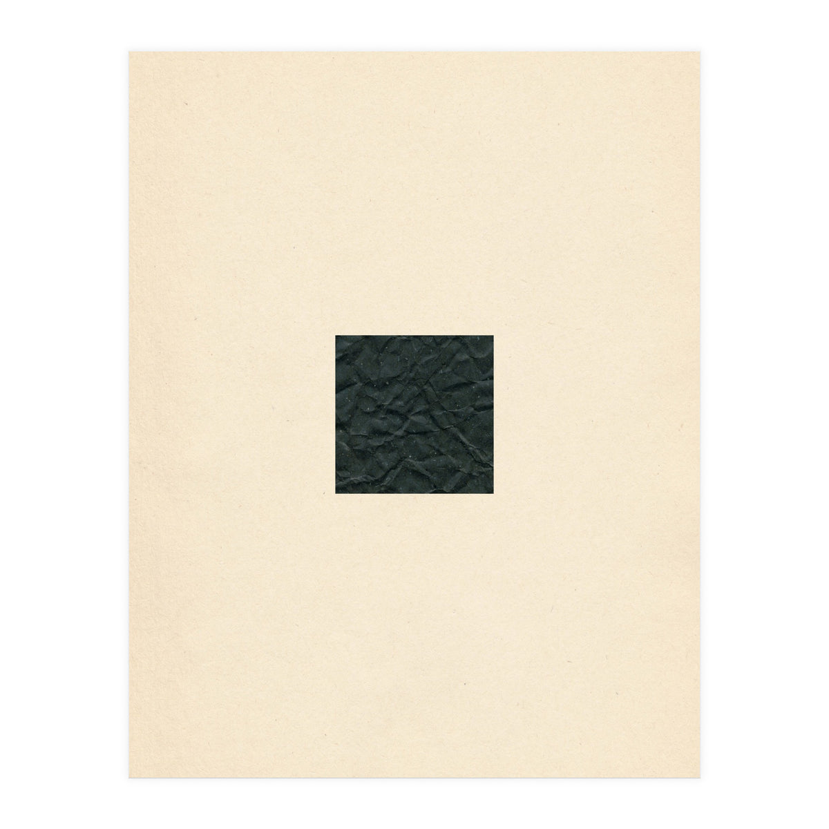 Minimal black square on beige (Print Only)