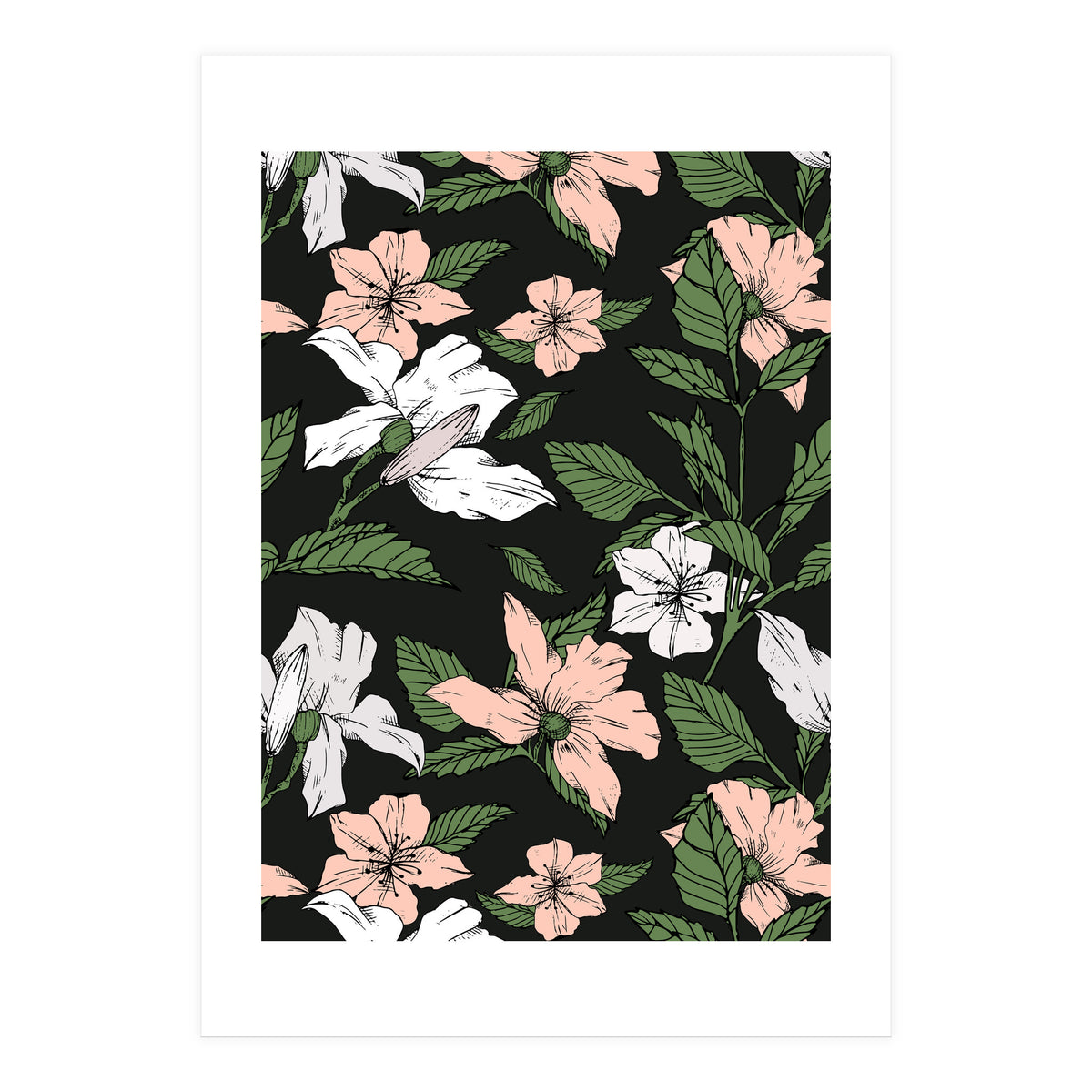 Flowers in the tropical night (Print Only)