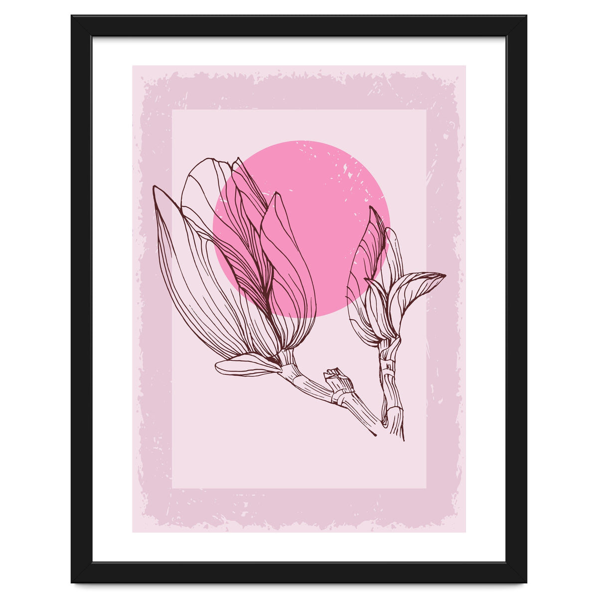 Magnolia Neutral Abstract Botanical