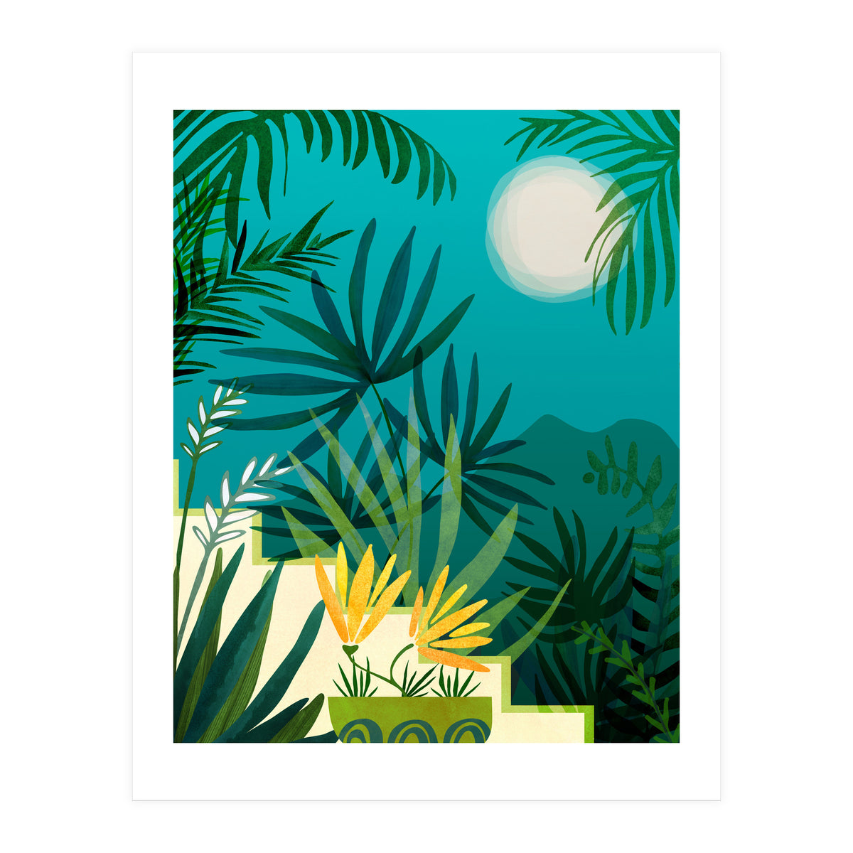 Rainforest With Moonlight (Print Only)