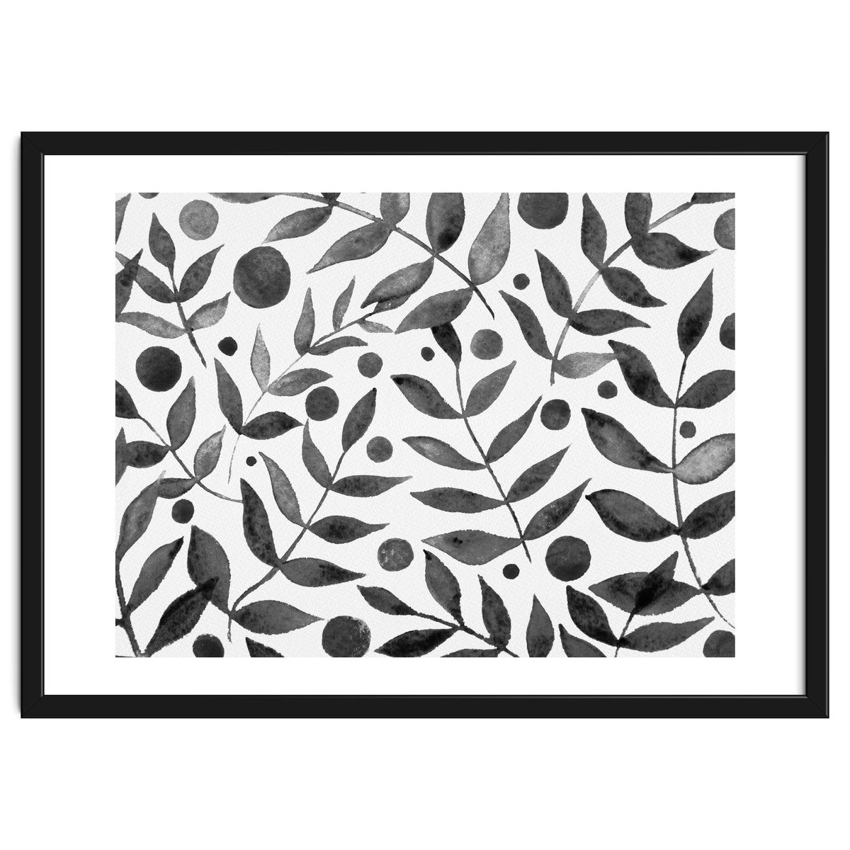 Watercolor Black Branches