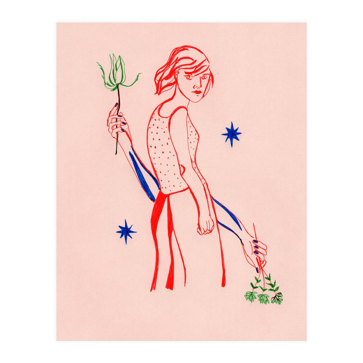 Red lips woman (Print Only)