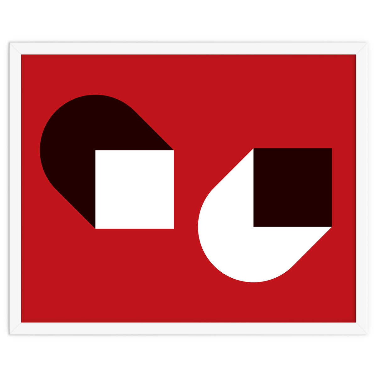 Geometric Shapes No. 38 - red, white & black