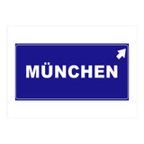 Let`s go to Munchen, Germany! Blue road sign (Print Only) thumbnail