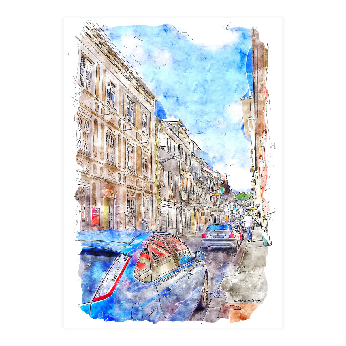 Street of Fort-de-France (Print Only)