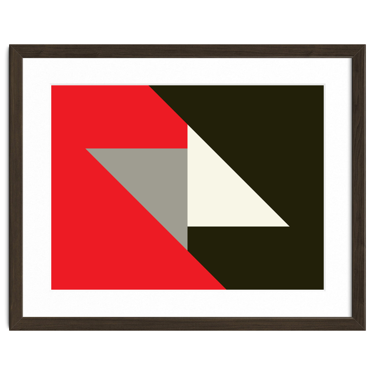 Geometric  Shapes No. 63 - triangles, red, black, grey