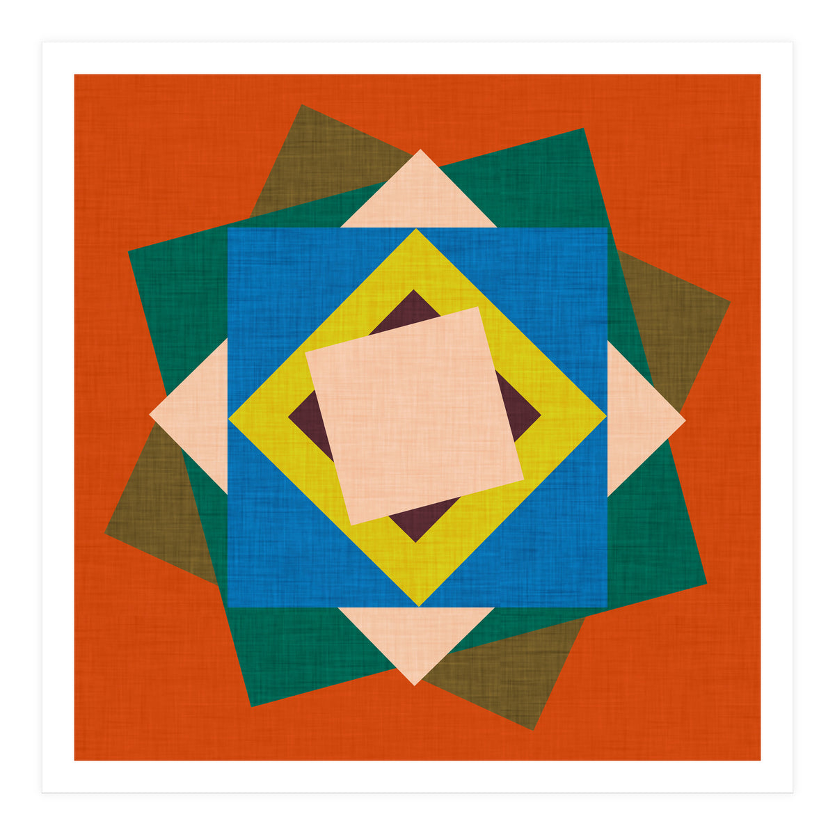 Kilim Floral Orange (Print Only)