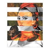 Frida Kahlo's Self Portrait with Monkey & Sophia Loren (Print Only)