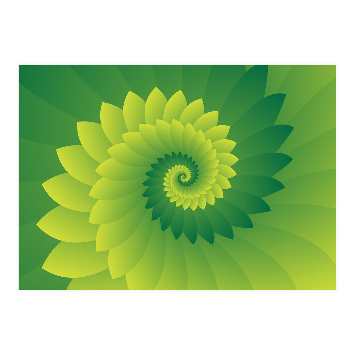 Abstract Digital GREEN FLORA 3D ART (Print Only)