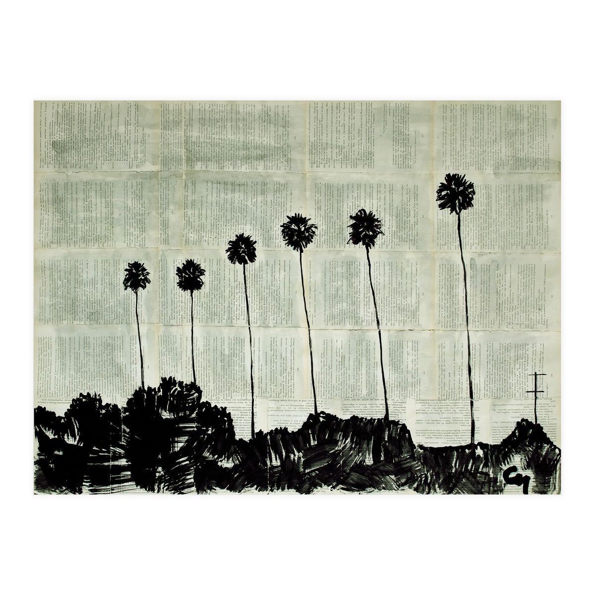 Six Palm Trees . (Print Only)