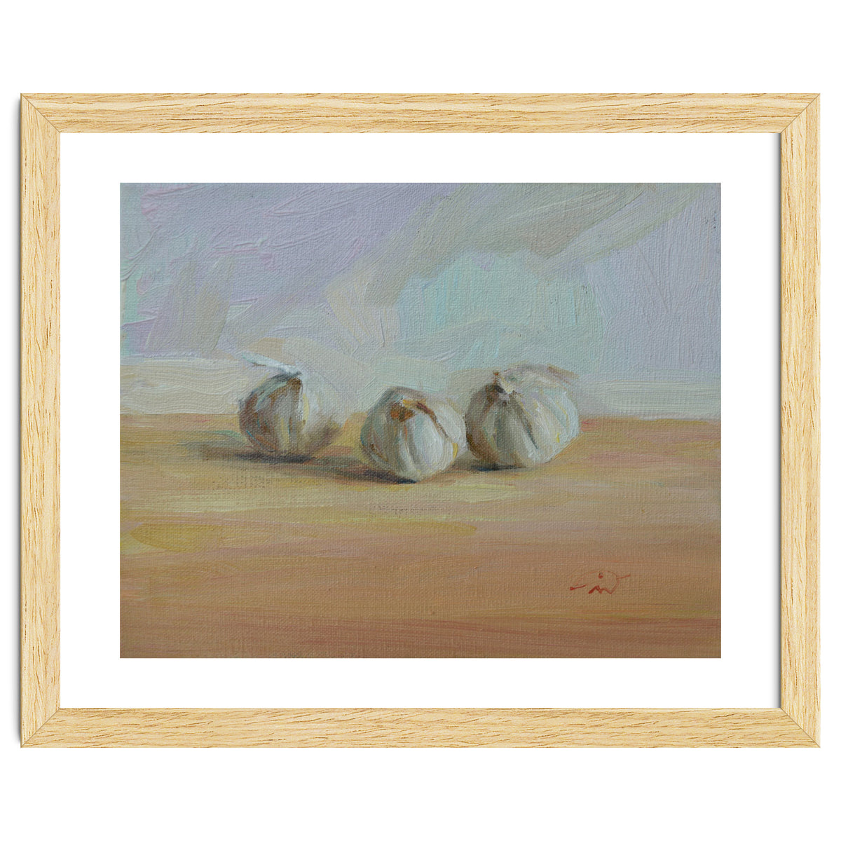 Three Garlic Globes Still Life Painting