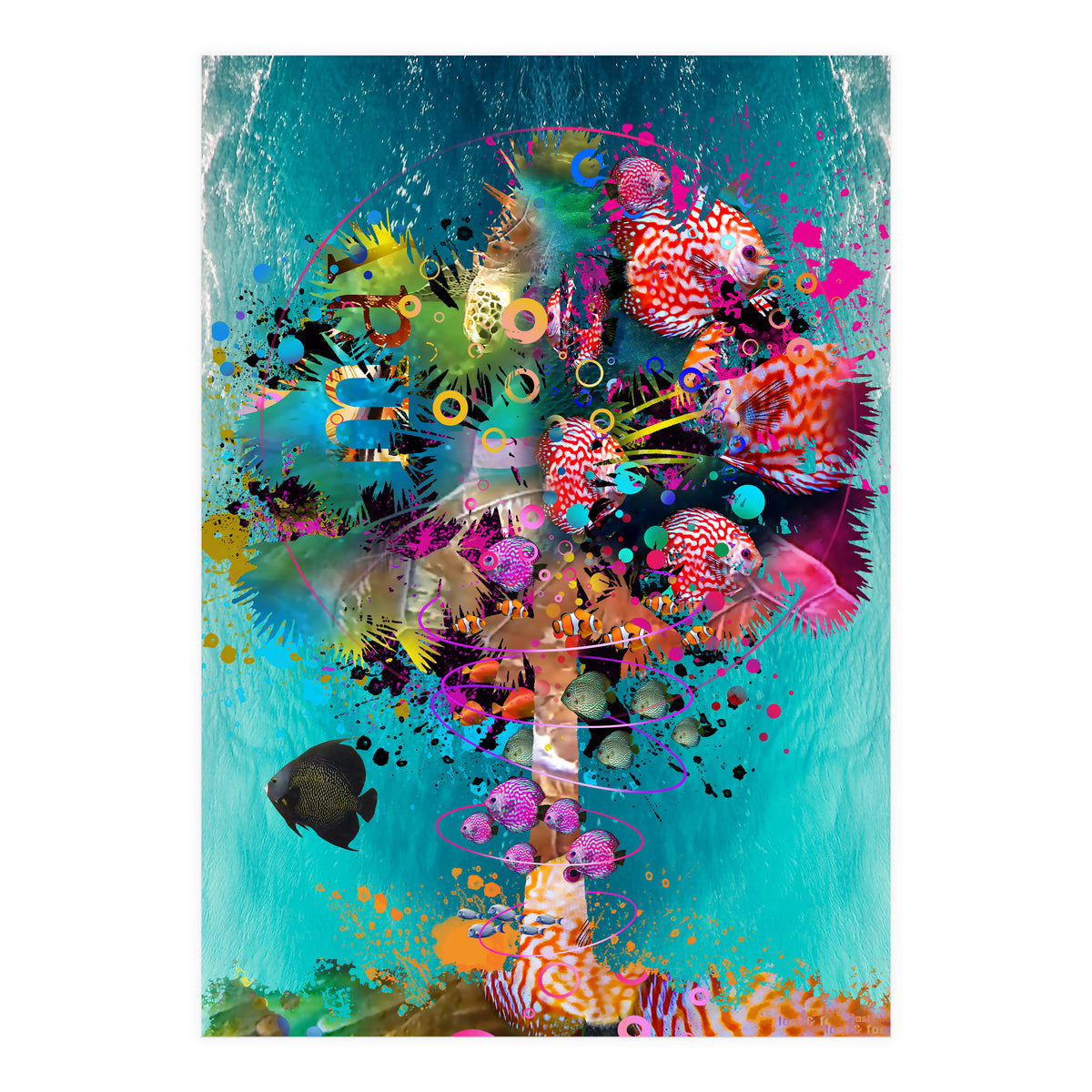 Surf Palm 02 Halfed Large2 (Print Only)