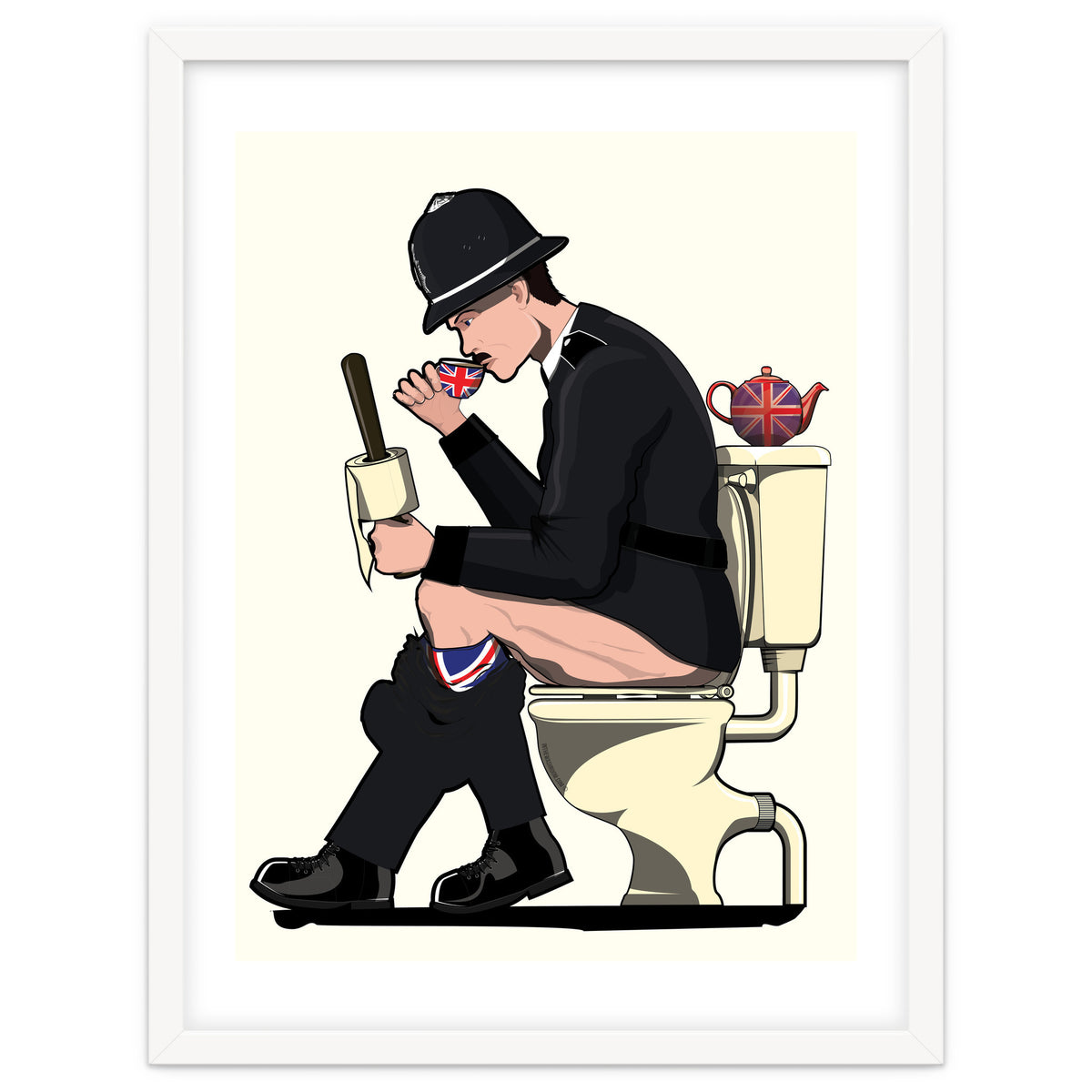 British Policeman on the Toilet, funny bathroom humour