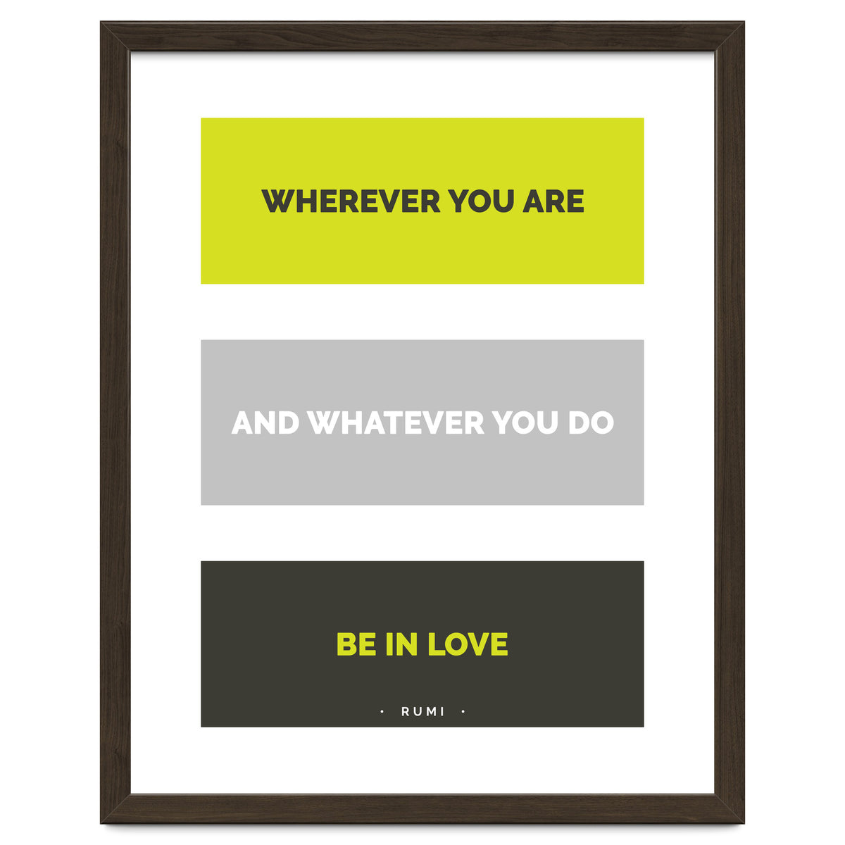 Be In Love - Rumi Quote Typography