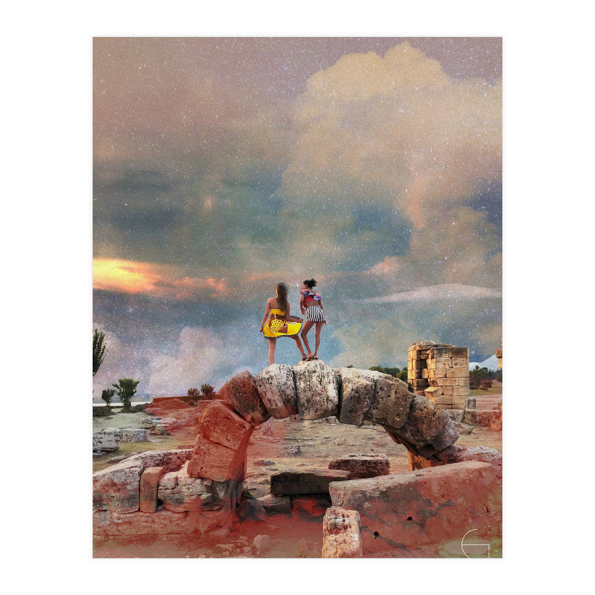 Voyageuses contemplant le crépuscule  (Print Only)