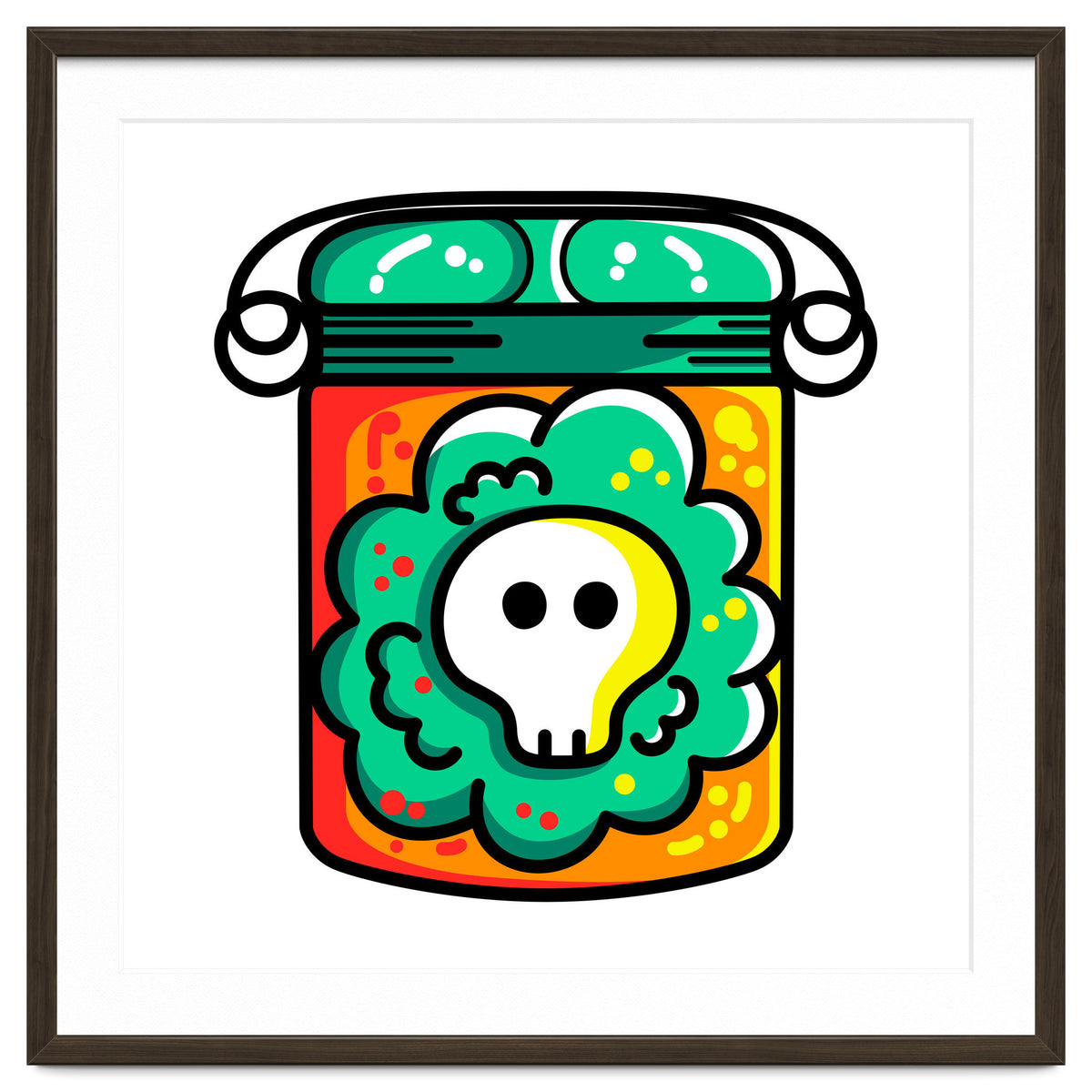 Kawaii Cute Skull In A Jar
