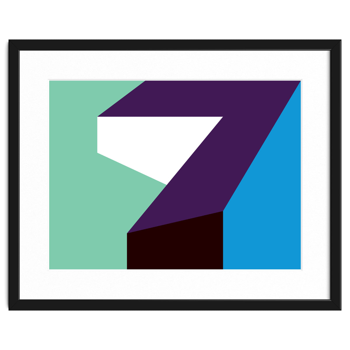 Geometric Shapes No. 60 - purple, mint & purple