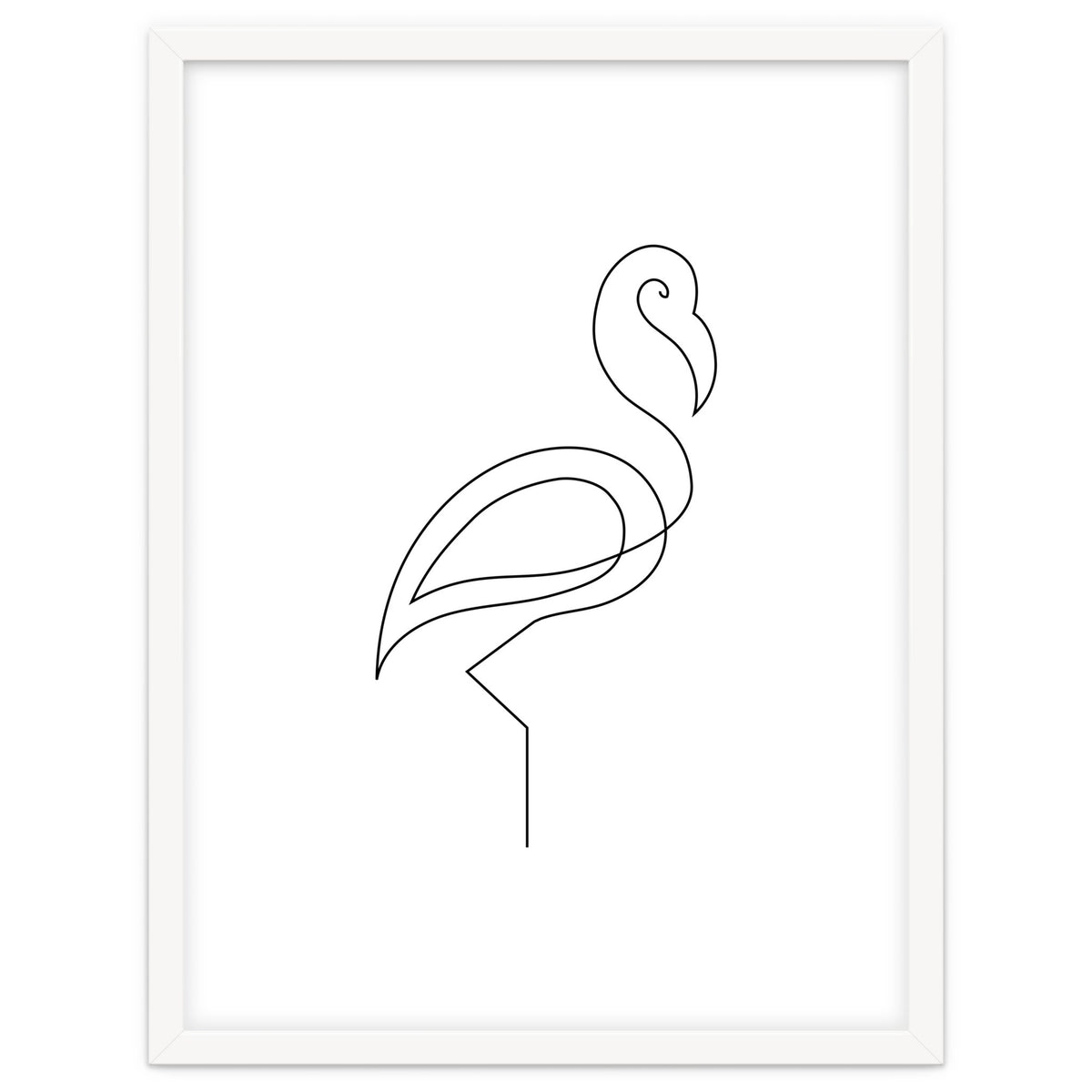 One Line Art Flamingo