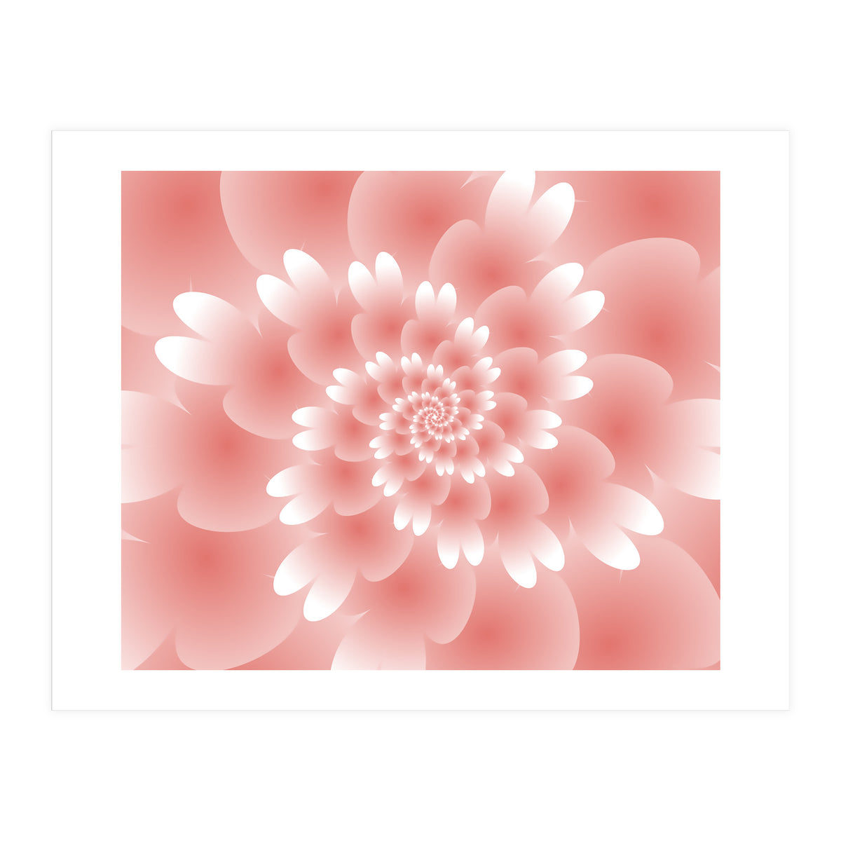 Abstract Orange Spiral Feather 3D ART (Print Only)