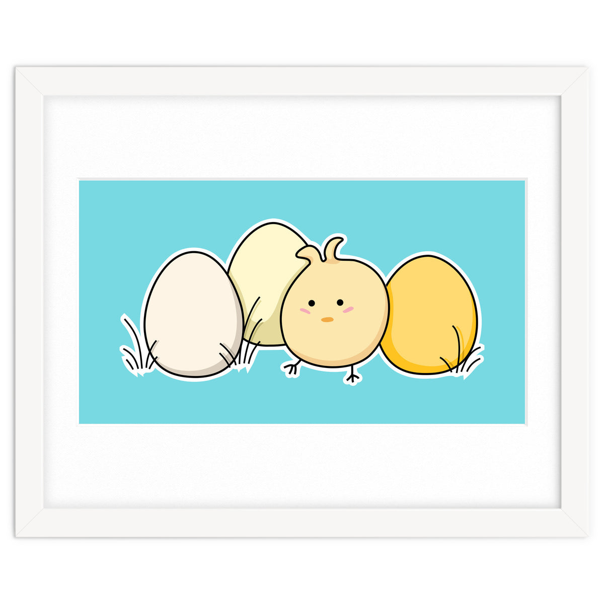 Kawaii Cute Chick And Eggs