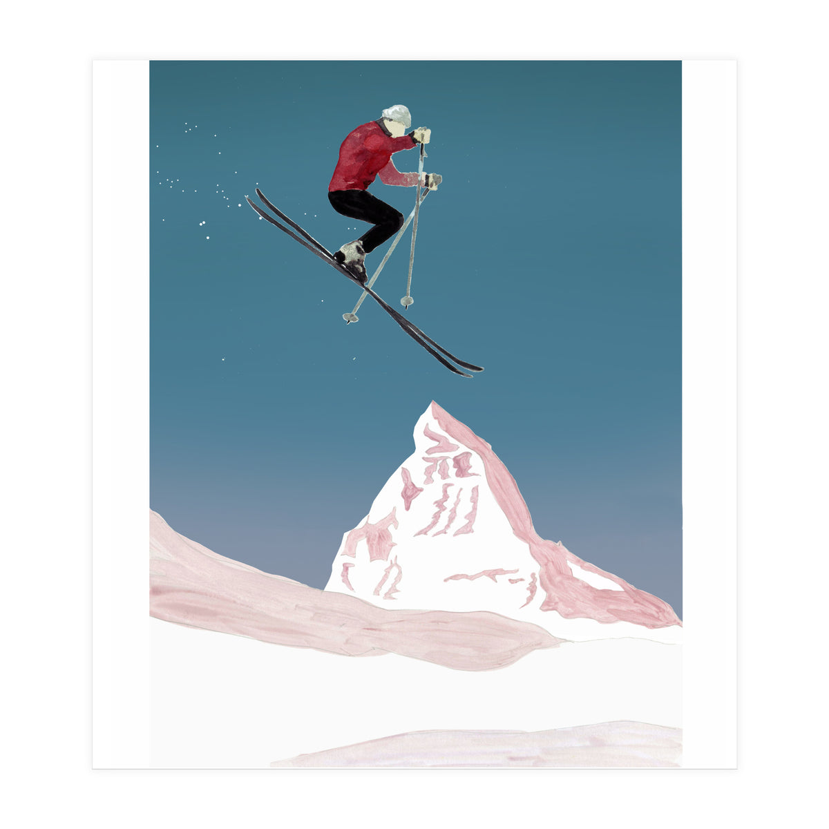 Mountain Love Skier (Print Only)