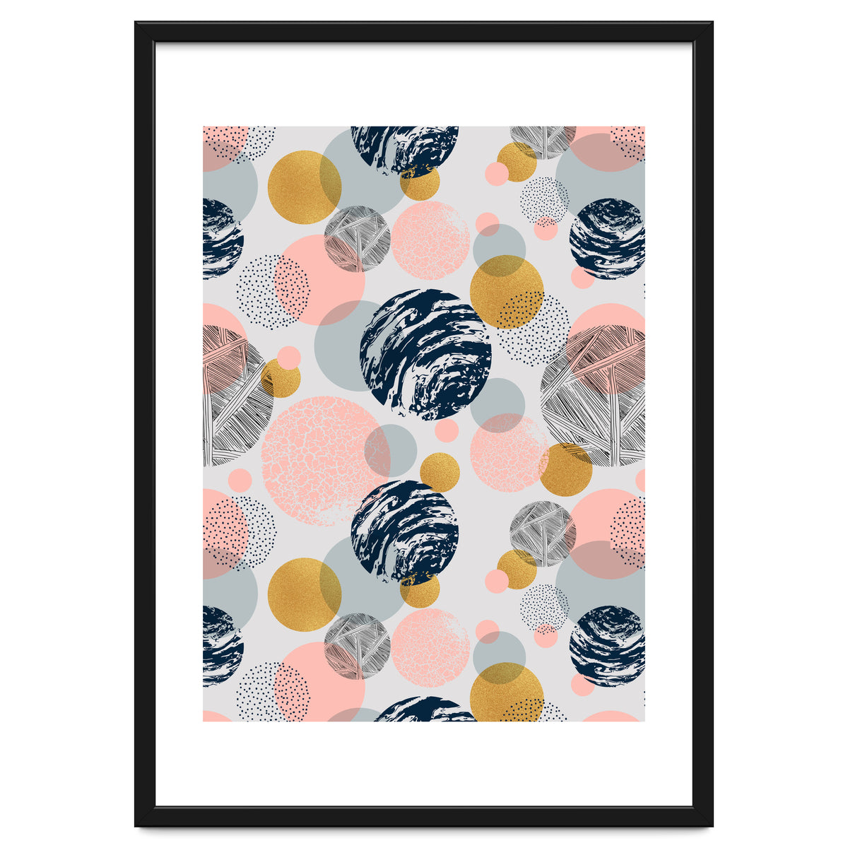 Pattern of abstract textured circles