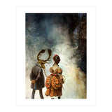 VINTAGE COUPLE IN AUTUMNAL ABSTRACT FOREST I (Print Only) thumbnail