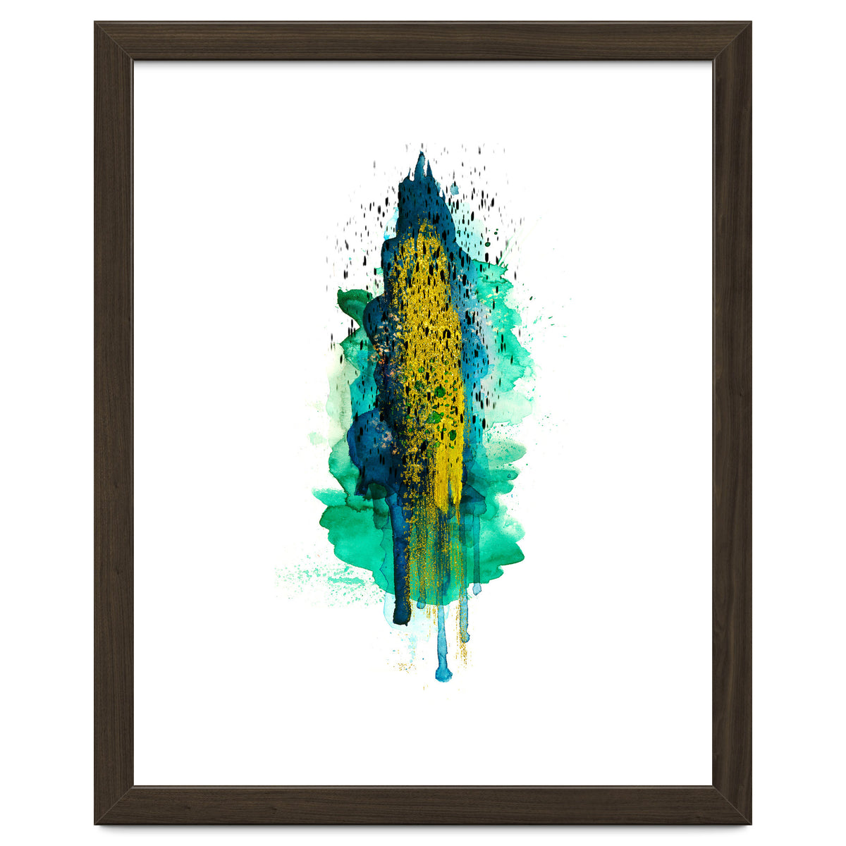 Abstract watercolour peacockgold