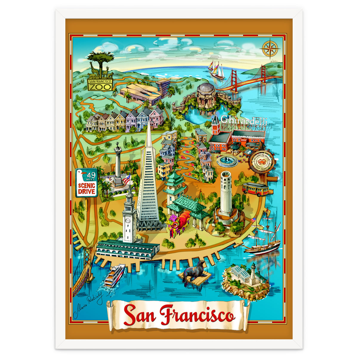 San Francisco Map Illustration