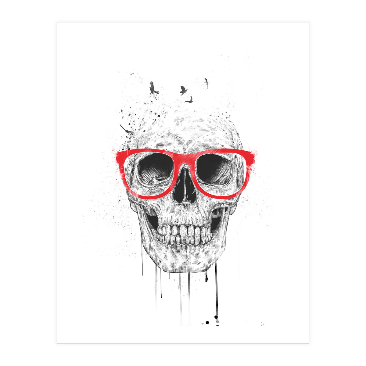 Skull With Red Glasses (Print Only)