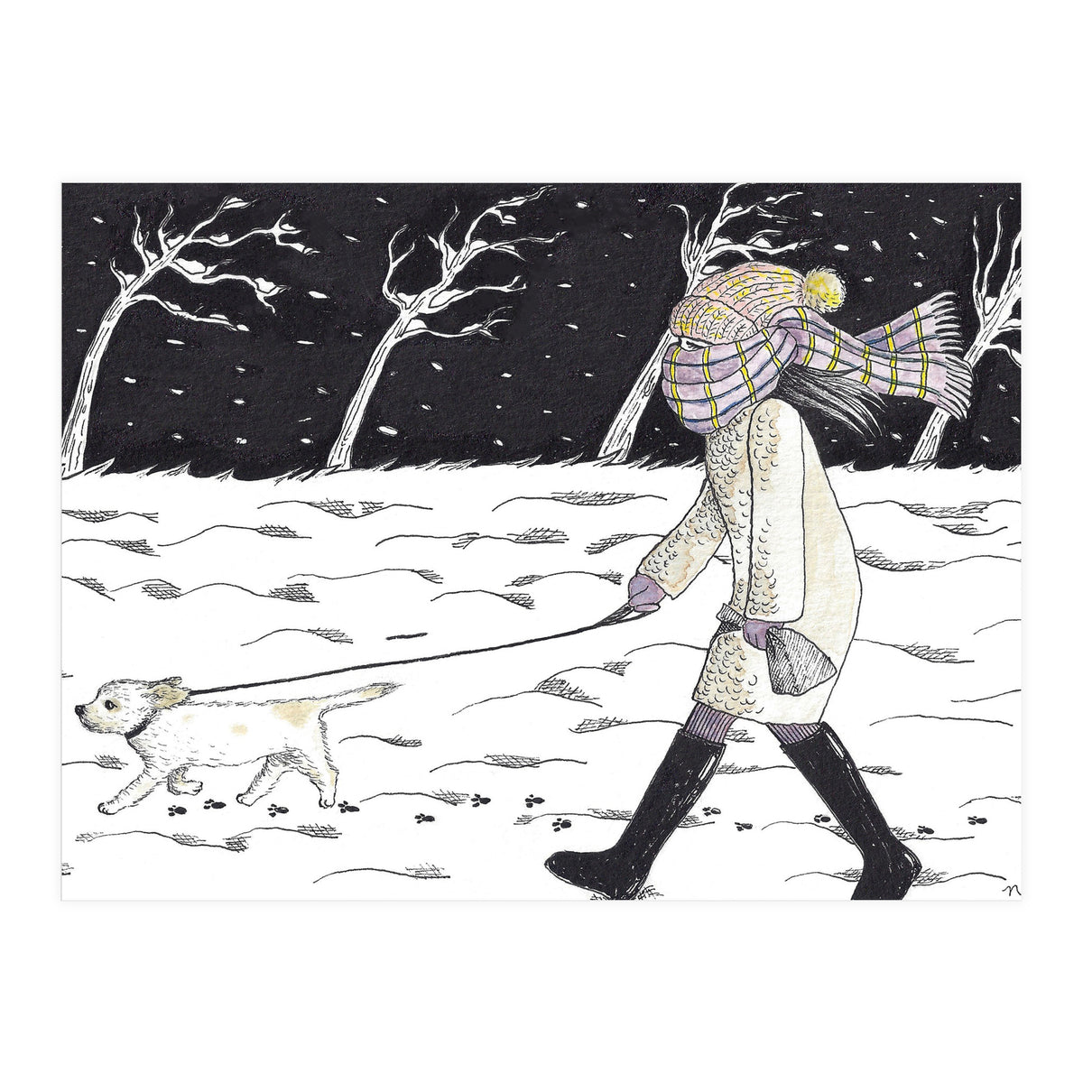 Bitter Cold Night Stroll (Print Only)