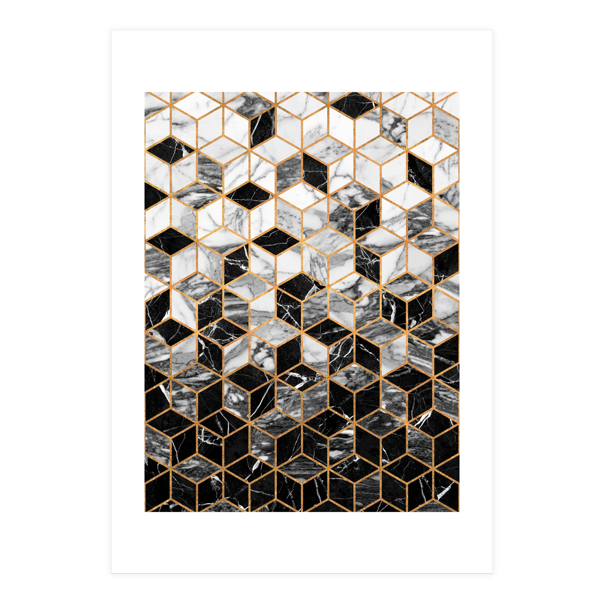 Marble Cubes - Black and White (Print Only)