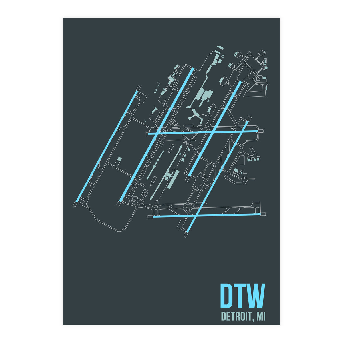 Detroit Airport Layout (Print Only)