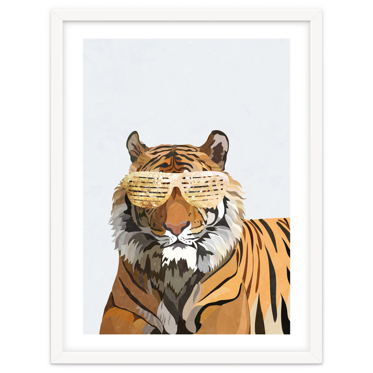 Hip Hop Tiger White Portrait