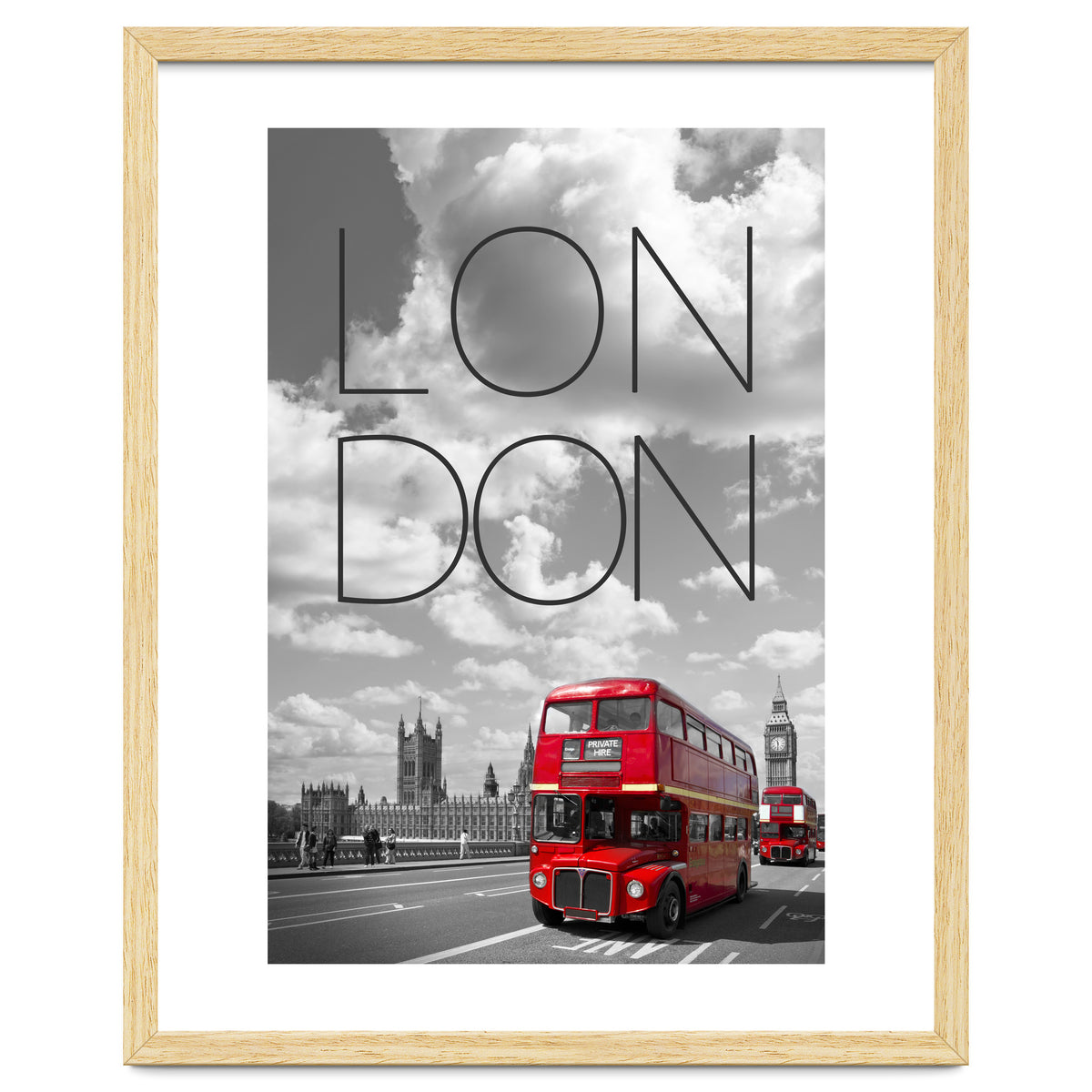 Red Buses in London | Text & Skyline
