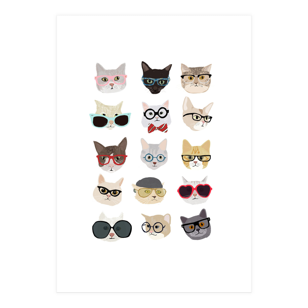 Cats in Glasses (Print Only)