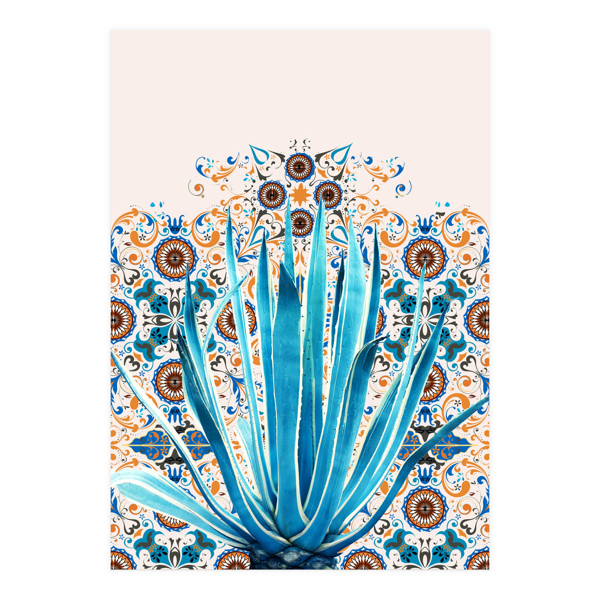 Cactus and Moroccan tiles (Print Only)