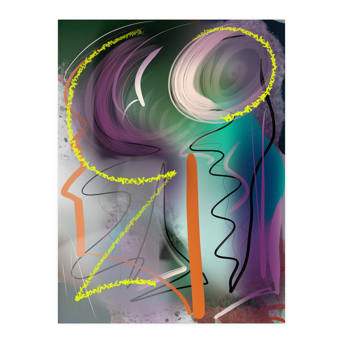 Purple With Glittering Yellow (Print Only)