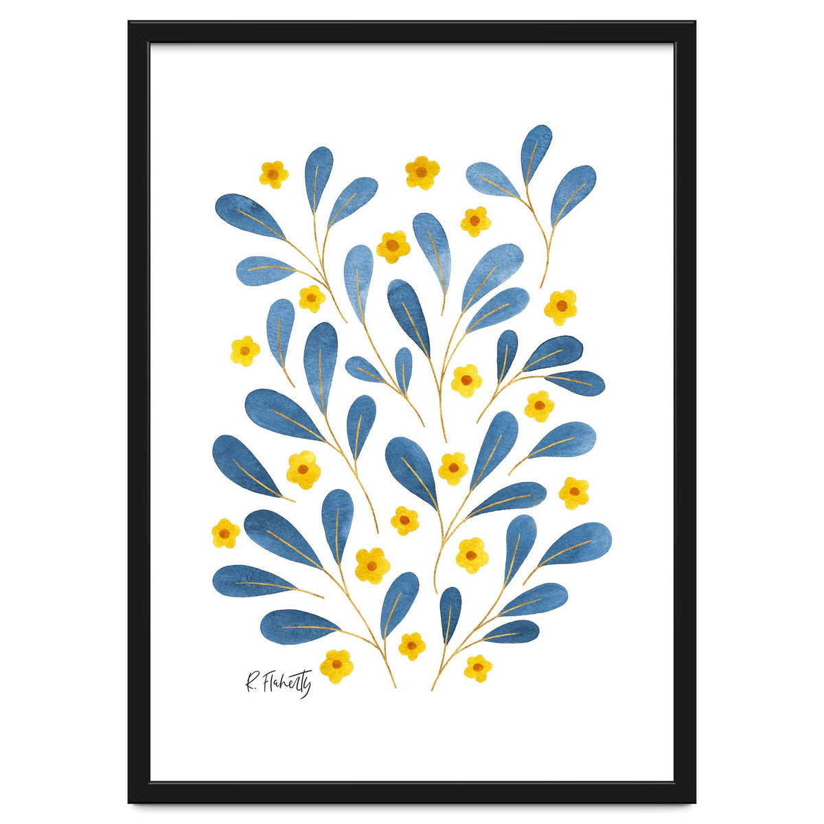 Springtime Floral | Blue and Yellow