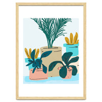 Little House Plants | Pastel Botanical Nature Plant Pots | Bohemian Cute Chic Palm Modern